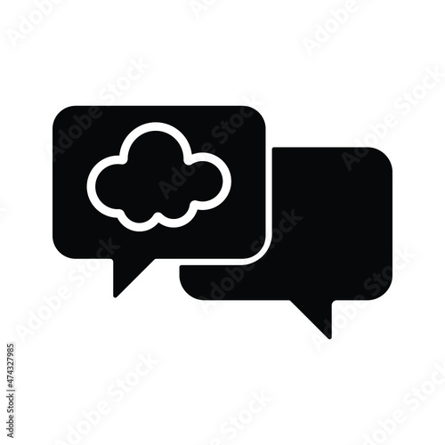 cloud message Vector icon which is suitable for commercial work and easily modify or edit it
