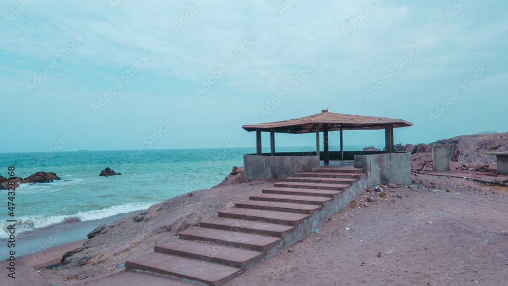 romantic hut at a Famous point of the sea in Karachi, Pakistan.
that's called GADANI in the local language.