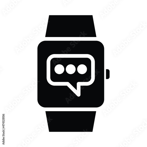Message smart watch Vector icon which is suitable for commercial work and easily modify or edit it

