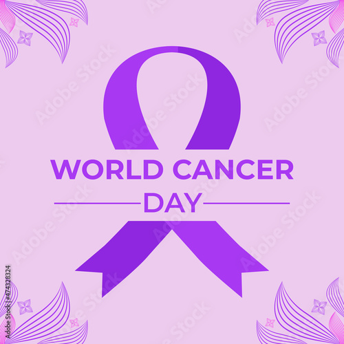Wallpaper Mural world cancer day purple ribbon illustration design Torontodigital.ca