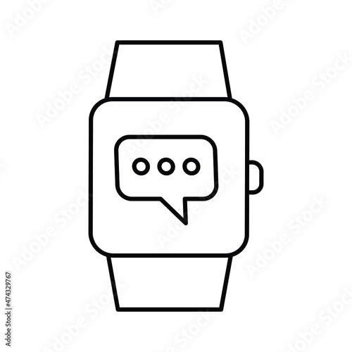 Message smart watch Vector icon which is suitable for commercial work and easily modify or edit it

