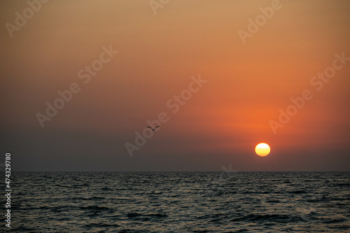 The  Beautiful Sunset in the sea  Karachi  Pakistan. 