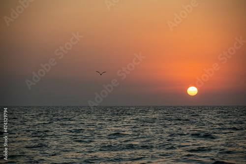 The  Beautiful Sunset in the sea  Karachi  Pakistan. 