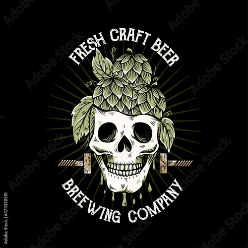 craft beer with fresh hop