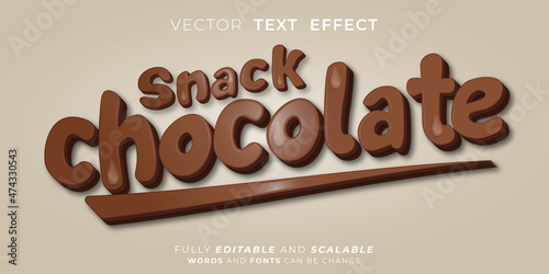 Editable text effect chocolate 3d effect font style concept
