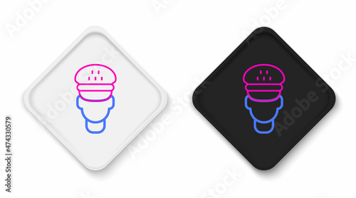 Line Taxi driver icon isolated on white background. Colorful outline concept. Vector
