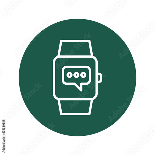 Message smart watch Vector icon which is suitable for commercial work and easily modify or edit it

