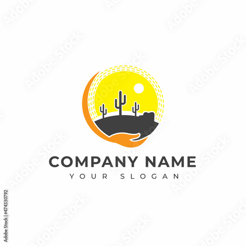 Desert logo design vector template