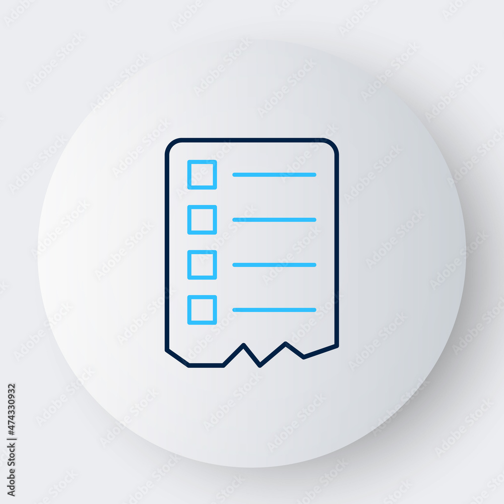 Line Shopping list icon isolated on white background. Colorful outline concept. Vector Line Shopping list icon isolated on white background. Colorful outline concept. Vector