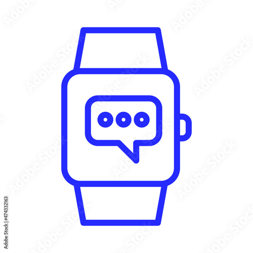 Message smart watch Vector icon which is suitable for commercial work and easily modify or edit it

