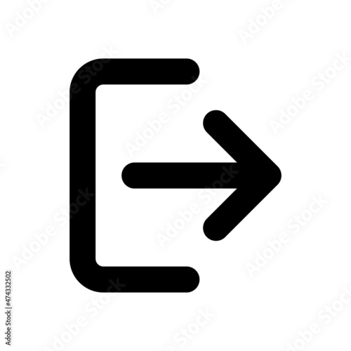 logout icon, exit vector, close illustration