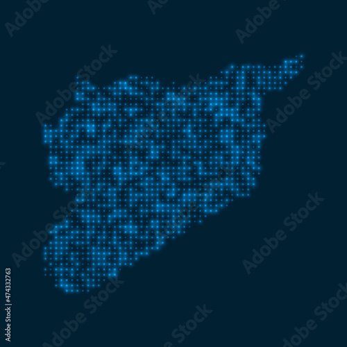Murais de parede Syria dotted glowing map