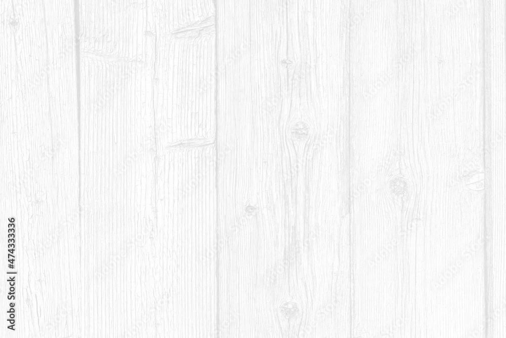Obraz premium White wood panel texture for backgrounds or design. Rustic grayscale wooden wallpaper. White washed wood. Table top view. 