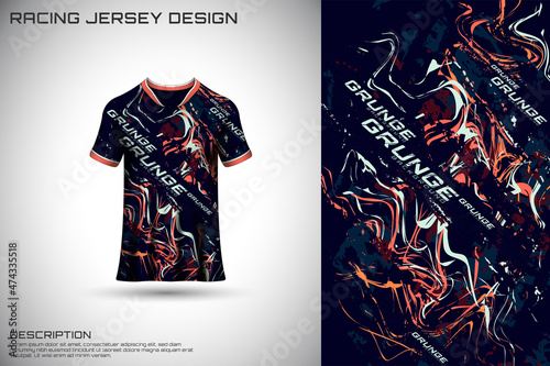 Front racing shirt design. Sports design for racing, cycling, jersey game vector.