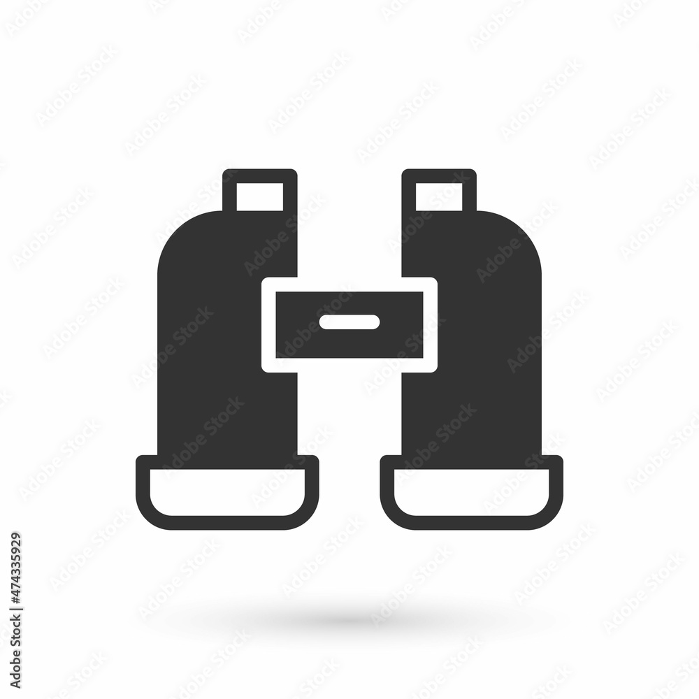 Grey Binoculars icon isolated on white background. Find software sign. Spy equipment symbol. Vector Grey Binoculars icon isolated on white background. Find software sign. Spy equipment symbol. Vector