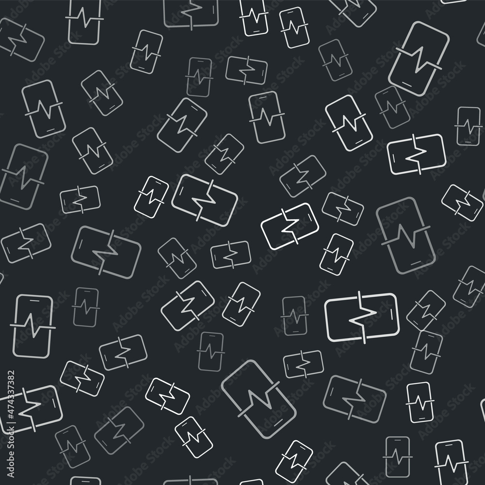 Grey Phone repair service icon isolated seamless pattern on black background. Adjusting, service, setting, maintenance, repair, fixing. Vector Grey Phone repair service icon isolated seamless pattern on black background. Adjusting, service, setting, maintenance, repair, fixing. Vector