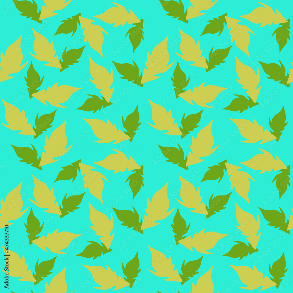 Fototapeta premium flower and leaf pattern design vector Pastel leaf and floral motifs are arranged in a coordinated background in every direction. The concept is colorful fabrics and wallpaper.