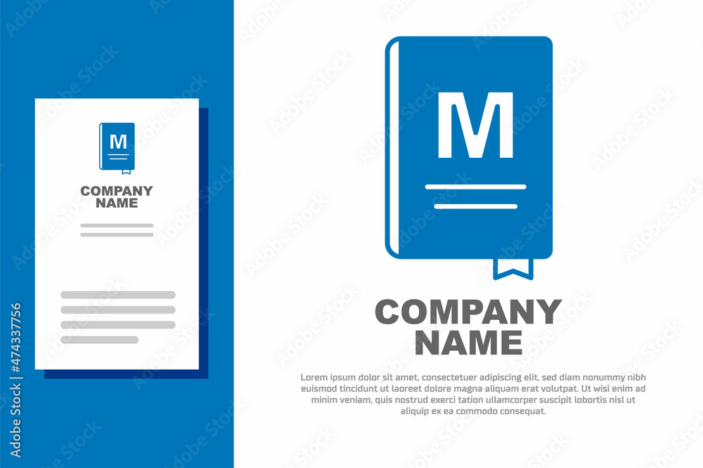 Blue Restaurant cafe menu icon isolated on white background. Logo design template element. Vector Blue Restaurant cafe menu icon isolated on white background. Logo design template element. Vector