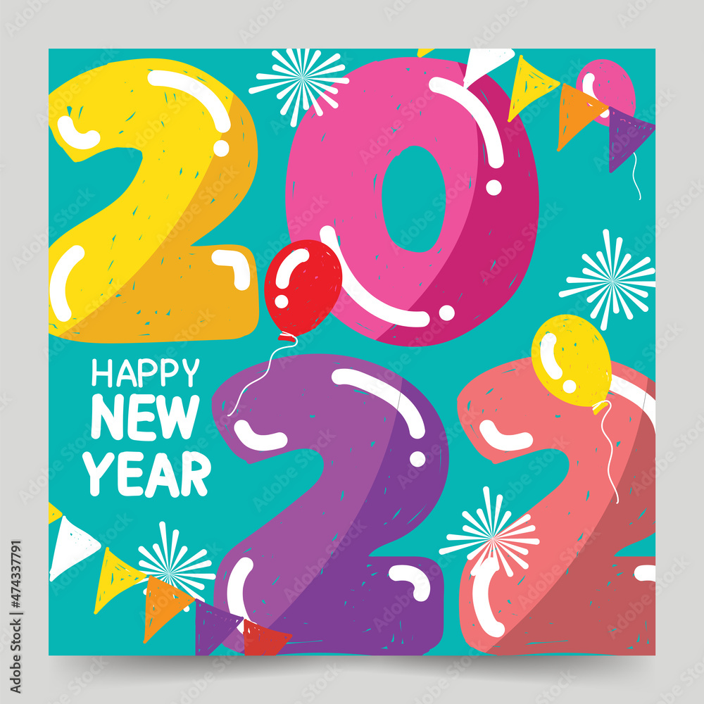 happy new year banner vector illustration design art 06