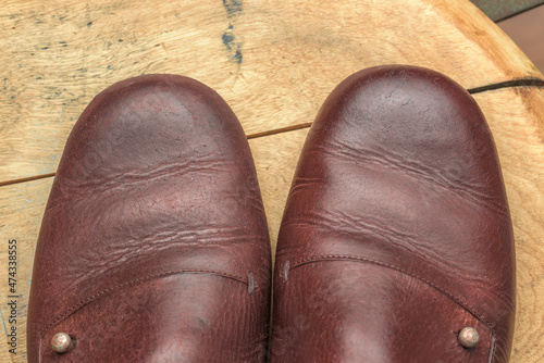 I took care of my precious leather shoes.