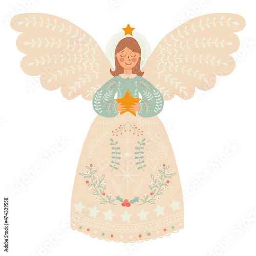 christmas angel with a star