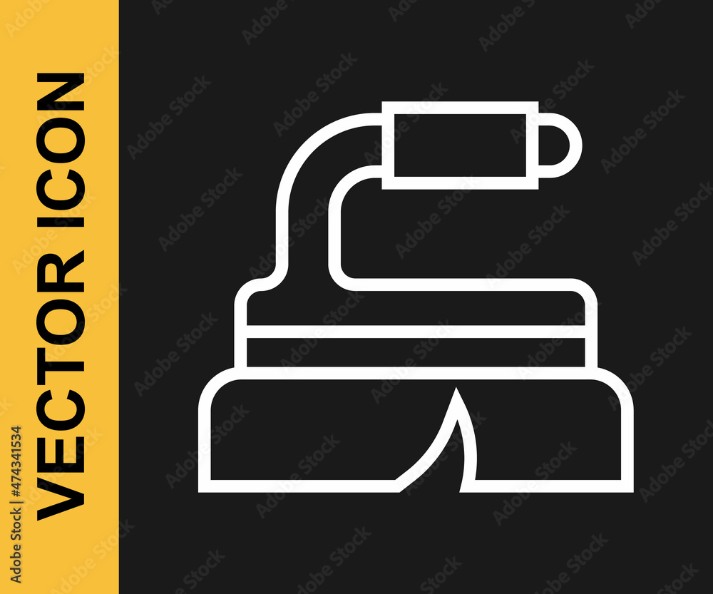 White line Brush for cleaning icon isolated on black background. Cleaning service concept. Vector White line Brush for cleaning icon isolated on black background. Cleaning service concept. Vector