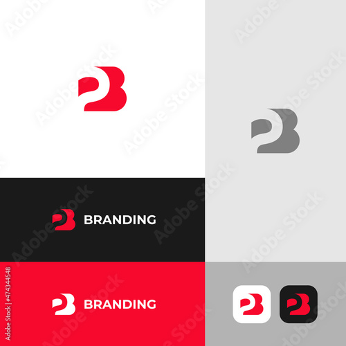 2B or 23 Monogram Editable Logo Template photo
