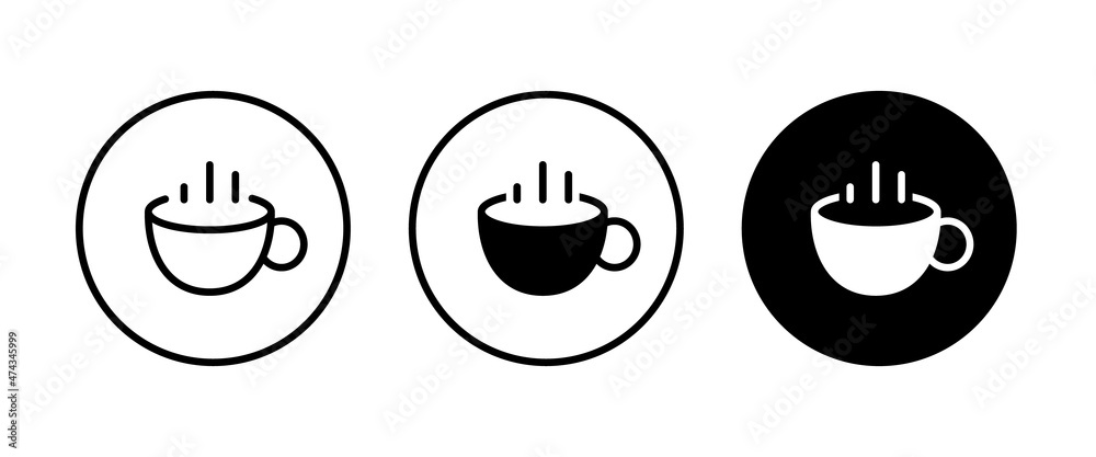 Cup of coffee, mug, tea icon Hot drink icon icons button, vector, sign, symbol, logo, illustration, editable stroke, flat design style isolated on white linear pictogram