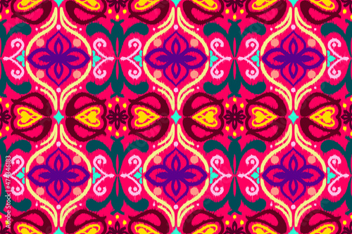 Vector seamless ethnic pattern. Tribal and geometric motifs. Vintage decorative ornament element texture print for textile, fabric, paper, tile,  wallpaper background or web design illustration.