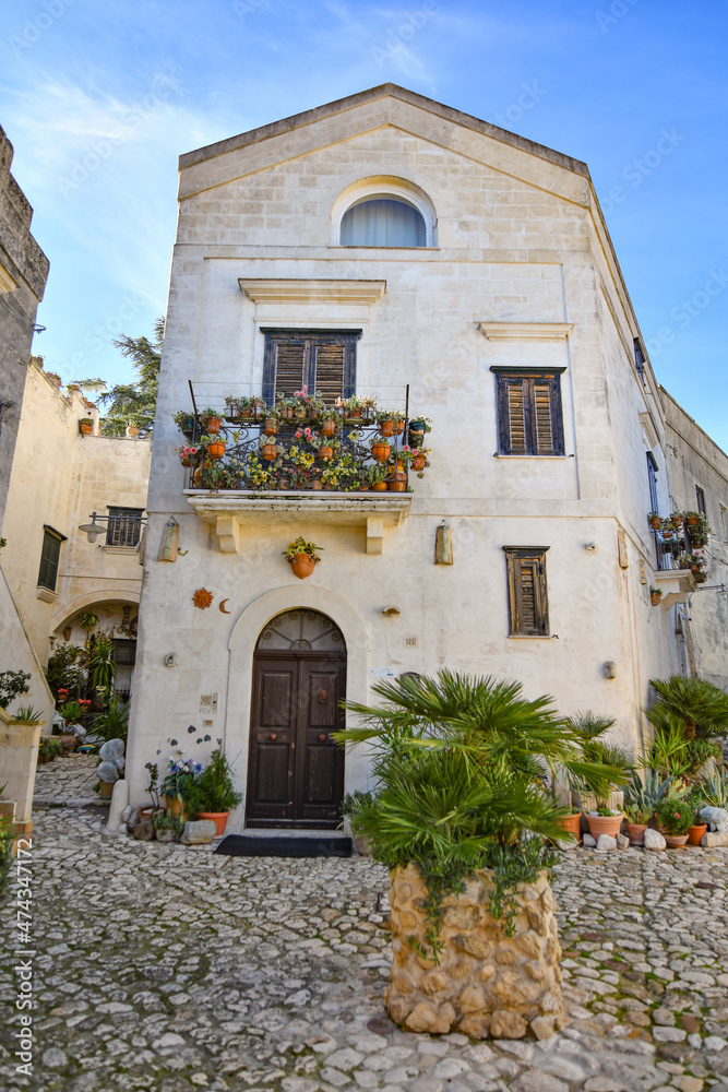Old houses in Matera, an ancient town in the Basilicata region in Italy.