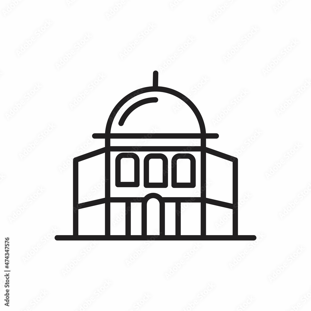 THE DOME OF THE ROCK IN JERUSALEM icon in vector. Logotype