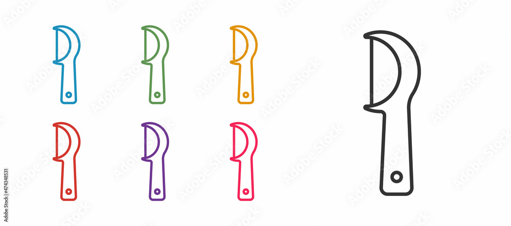Set line Dental floss icon isolated on white background. Set icons colorful. Vector Set line Dental floss icon isolated on white background. Set icons colorful. Vector