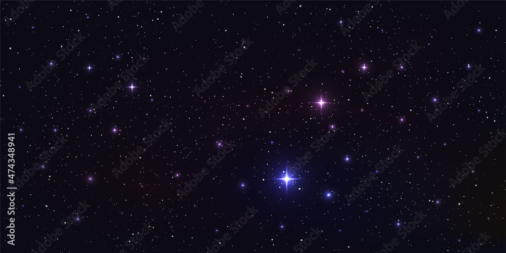 Beautiful galaxy background with nebula cosmos, Stardust and bright shining stars in universal, Vector illustration.