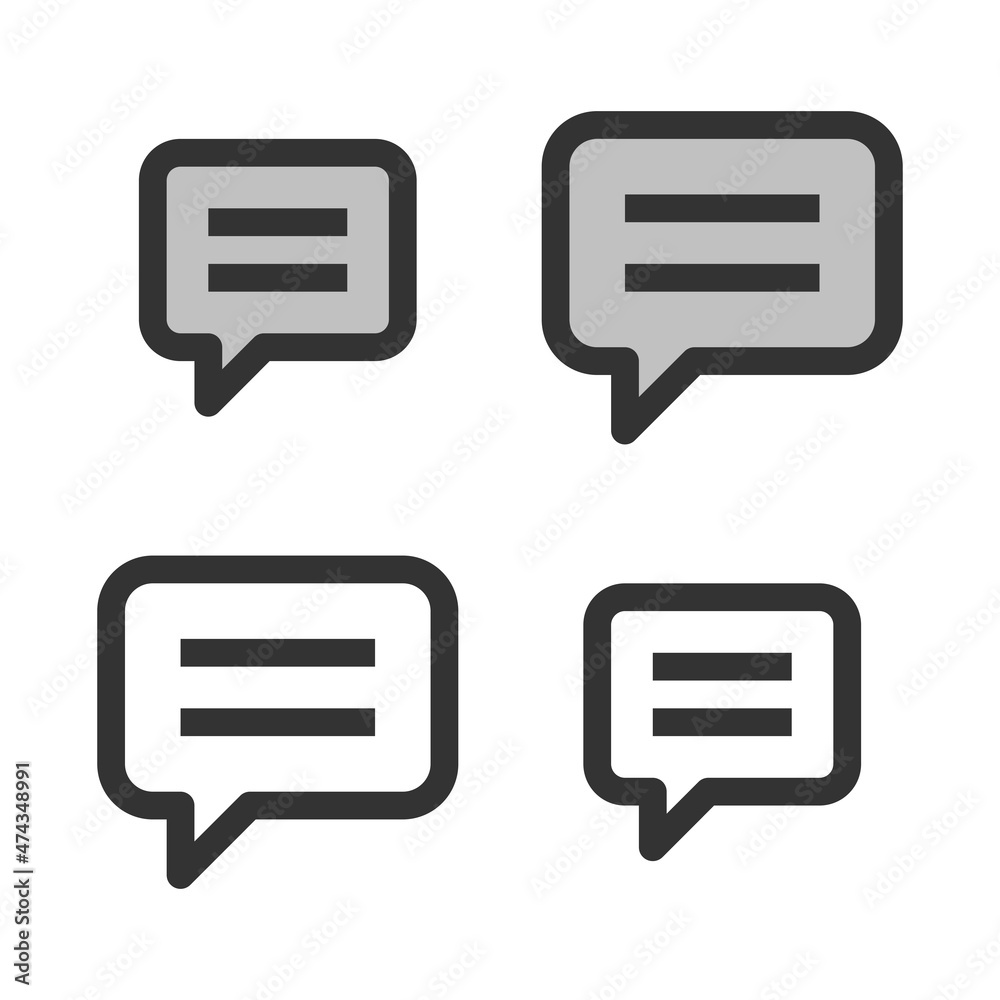 Pixel-perfect linear icon of rectangular speech bubble built on two base grids of 32 x 32 and 24 x 24 pixels for easy scaling. The initial base line weight is 2 pixels. Editable strokes Pixel-perfect linear icon of rectangular speech bubble built on two base grids of 32 x 32 and 24 x 24 pixels for easy scaling. The initial base line weight is 2 pixels. Editable strokes
