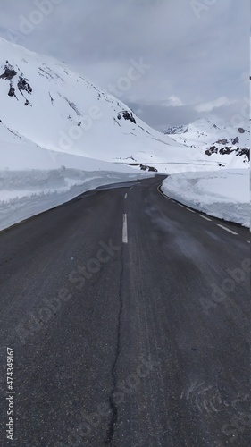 Panoramatic Grossglockner high alpine road surounding in winter photo