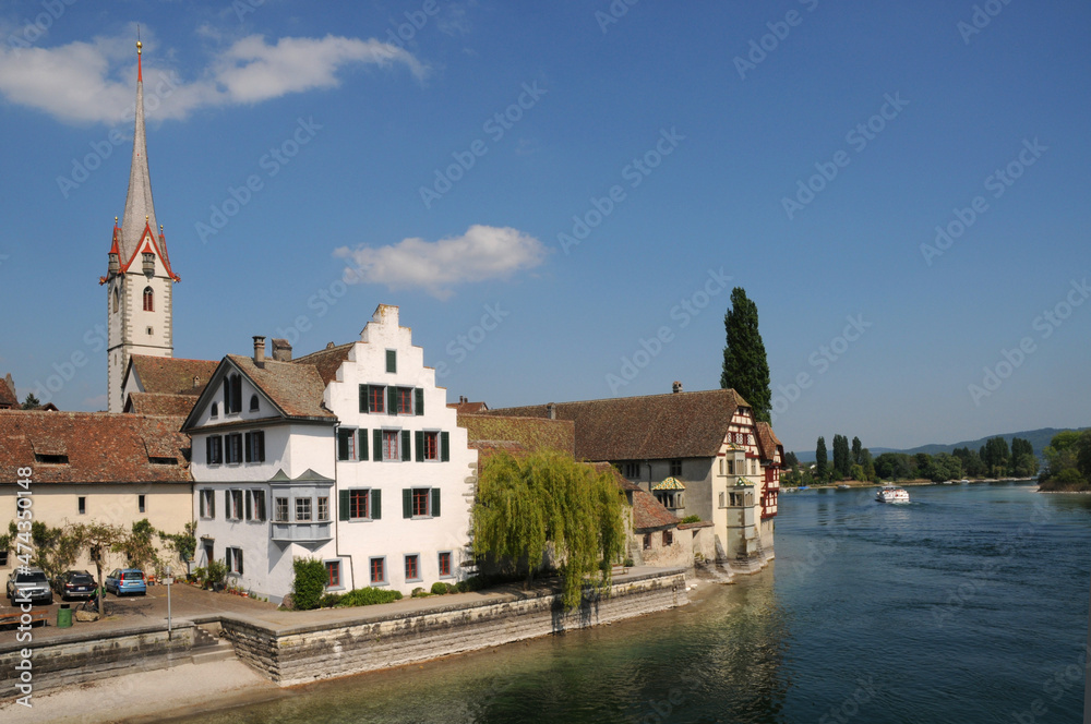 Am Rheinufer von Stein am Rhein, Schweiz Am Rheinufer von Stein am Rhein, Schweiz