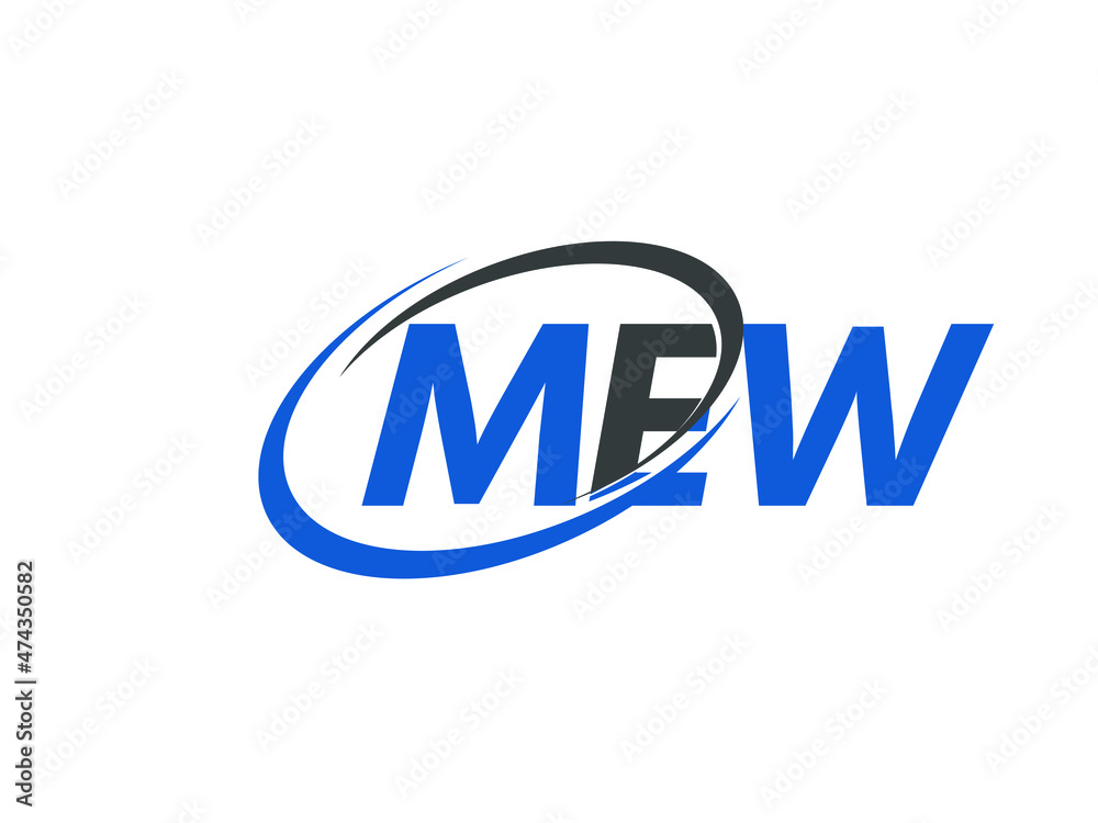 MEW letter creative modern elegant swoosh logo design MEW letter creative modern elegant swoosh logo design