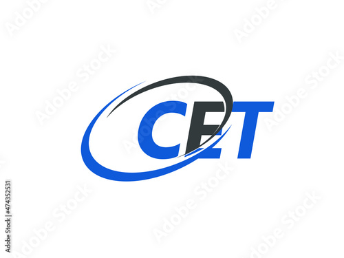 CET letter creative modern elegant swoosh logo design