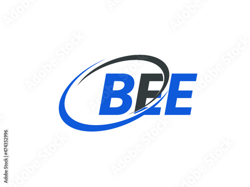 BEE letter creative modern elegant swoosh logo design