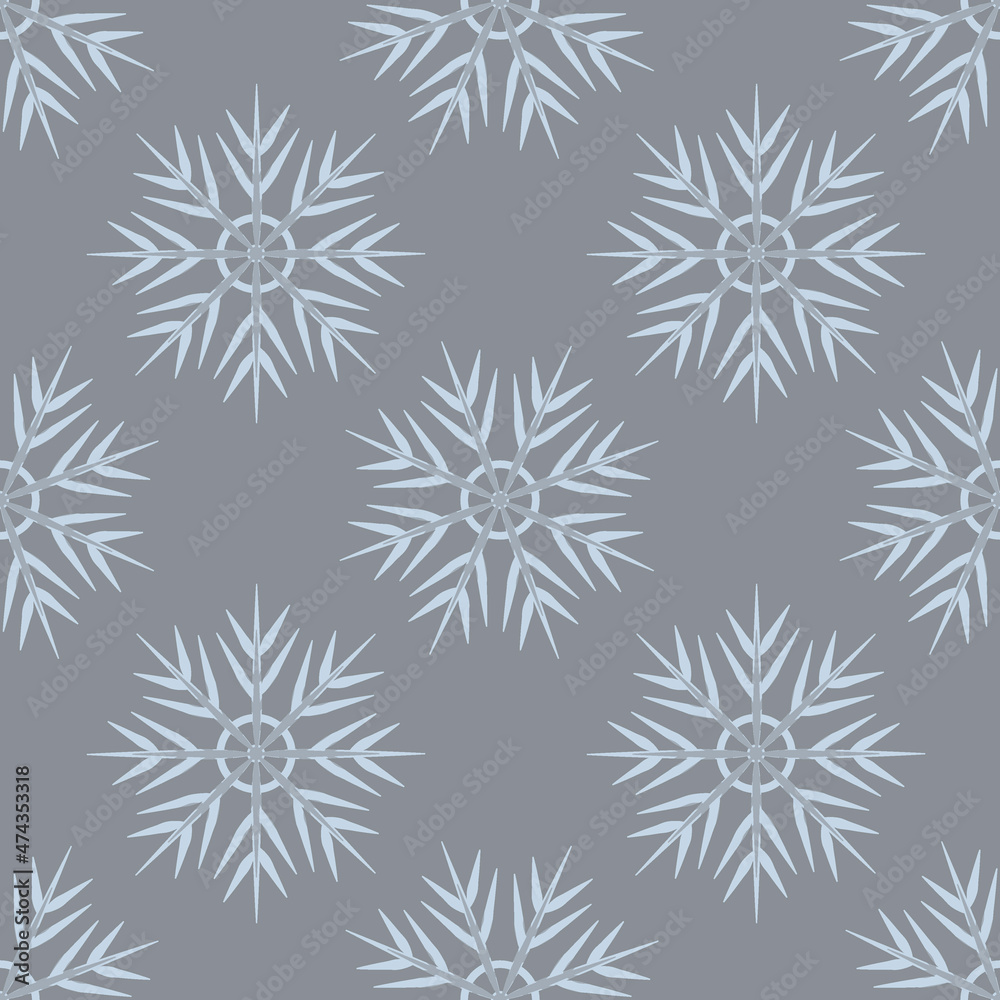 A seamless pattern on a square background is snowflakes. Design element A seamless pattern on a square background is snowflakes. Design element