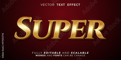 Super text gold effect, Editable 3d style text tittle