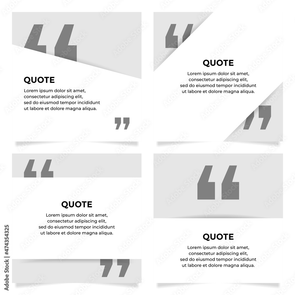 Quotes design template. Four square banner design with White paper and shadow theme. Quotes design template. Four square banner design with White paper and shadow theme.