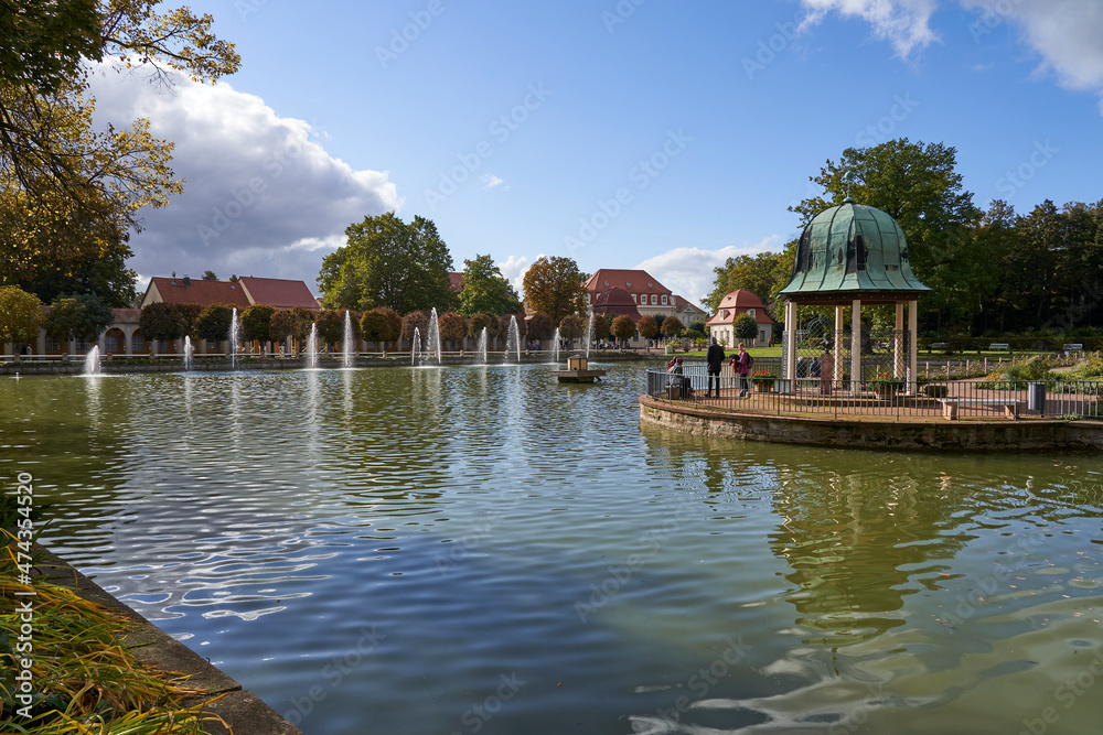 Obraz premium Historische Kuranlagen in der Goethestadt Bad Lauchstädt, Saalekreis, Sachsen-Anhalt, Deutschland