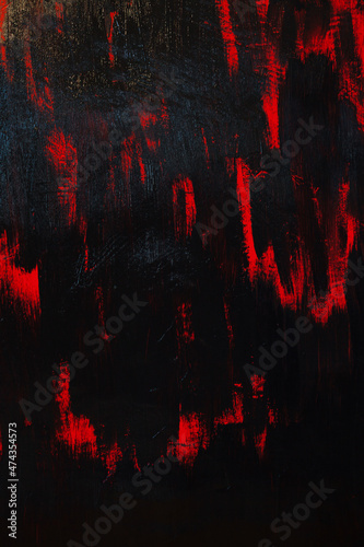 painted black and red paint wall texture as background