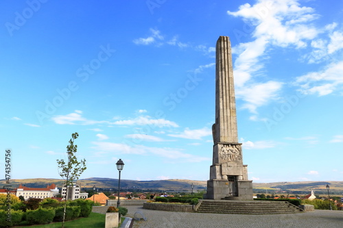 September 5 2021 - Karlsburg, Alba Iulia, Romania: Horea, Closca and Crisan Obelisk as a part of Alba Iulia