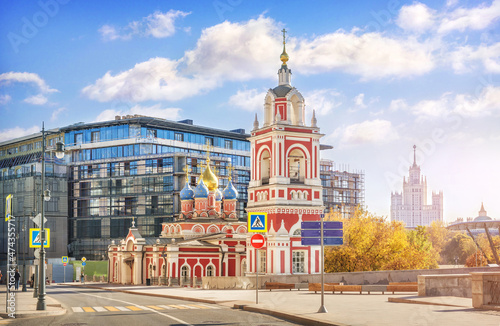 Varvarka street in Moscow and St. George's Church