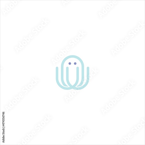 jellyfish logo vector template line