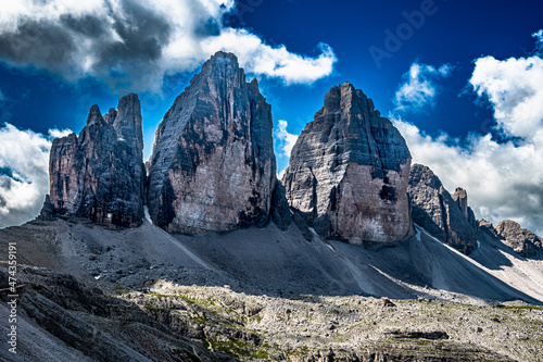 Mountain Formation Tre Cime Di Lavaredo In The Dolomites Of South Tirol In Italy