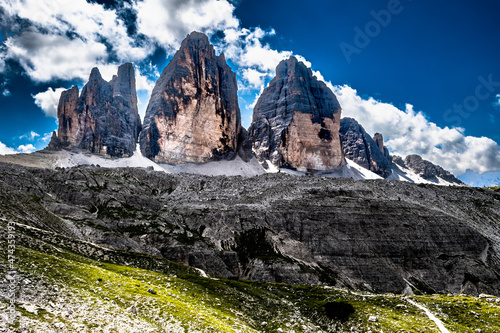 Mountain Formation Tre Cime Di Lavaredo In The Dolomites Of South Tirol In Italy