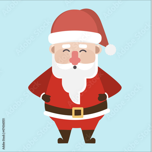 cartoon Santa  clause standing and smiling.